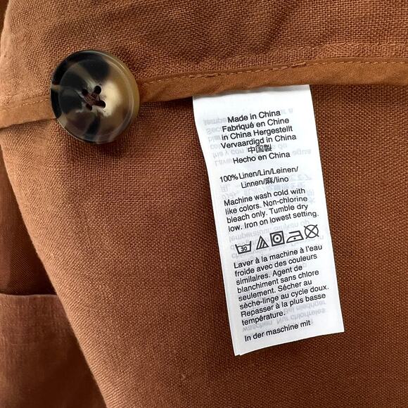 MADEWELL Linen Dorset Blazer Womens Small Brown Warm Hickory Lightweight Travel - Picture 11 of 15